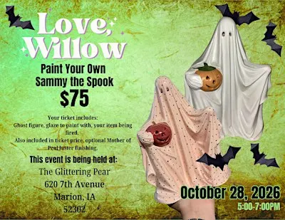 Paint your own Sammy with Love, Willow at The Glittering Pear