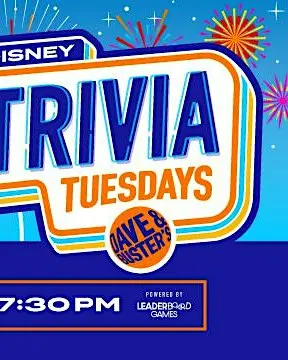 DISNEY Theme Trivia | Dave & Buster's Killeen TX - TUE 9/29 @ 7:30p