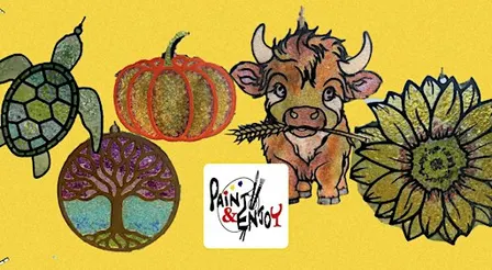 Crush glass Sun-catcher / Paint and Enjoy at Lavender Acres Winery