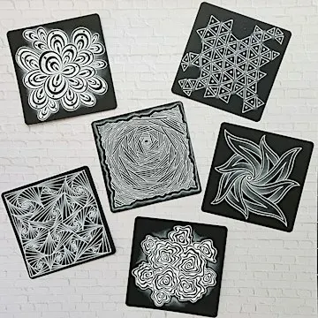 Zentangle Basics: Monotangles in White