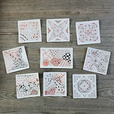 Zentangle Intermediate: A Touch of Red