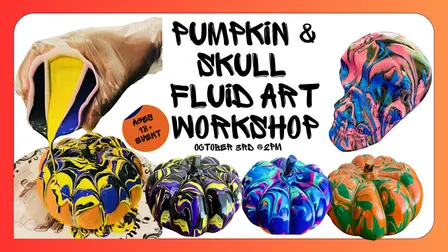 Halloween Pumpkin & Skull Fluid Art Workshop