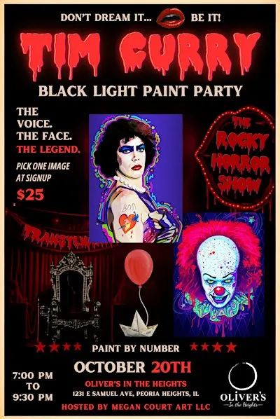 Tim Curry Halloween Black Light Paint by Number
