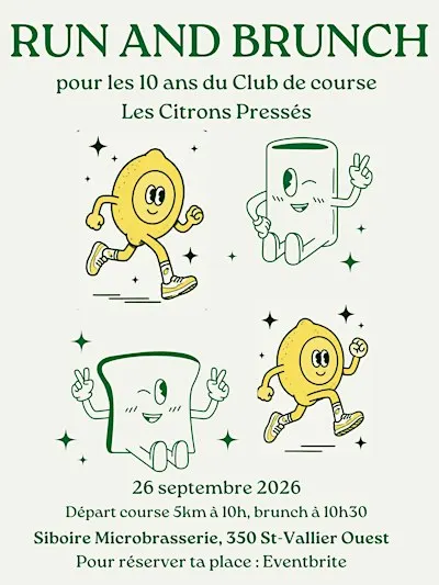 Run and Brunch pour les 10 ans du club de course Les Citrons Pressés