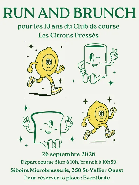 Run and Brunch pour les 10 ans du club de course Les Citrons Pressés
