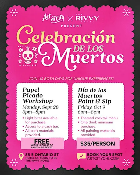 Celebración de los Muertos: Papel Picado and Paint & Sip Workshops