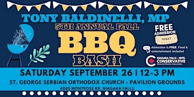 Tony Baldinelli, MP 5th Annual Fall BBQ Bash 2026