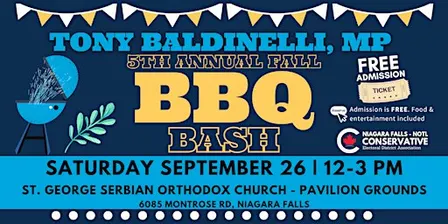 Tony Baldinelli, MP 5th Annual Fall BBQ Bash 2026