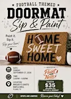 Football Doormat Sip and Paint