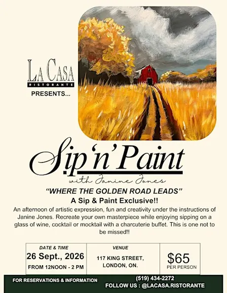 Sip 'n' Paint September 2026 Edition "Where The Golden Road Leads"