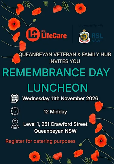 Remembrance Day Luncheon - Queanbeyan