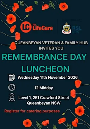 Remembrance Day Luncheon - Queanbeyan