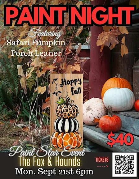 Safari Pumpkin Porch Leaner Paint Night in Aldergrove!