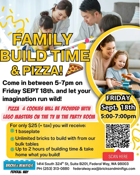 SEPTEMEBR FAMILY BUILD TIME & PIZZA