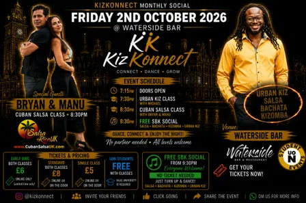 KizKonnect Monthly Dance in Northampton: Salsa, Bachata, Kizomba, Urban Kiz