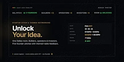 Startup Pitch & Themed Networking Dallas | Unlock Your Idea