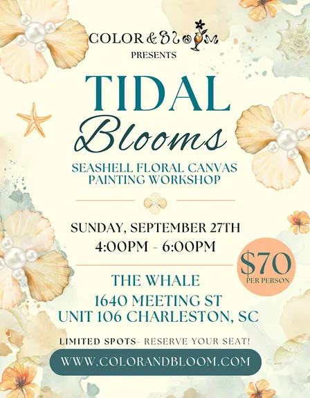 Tidal Blooms: Seashell Floral Canvas Painting Workshop