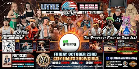Marysville, CA - Little Mania Mini Wrestling @ City Limits Showgirls