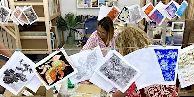Gel plate printing and card making workshop with Bev Evans Art and Print