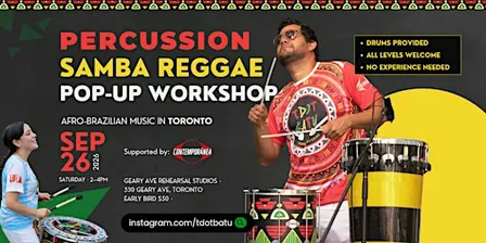 Samba Reggae Percussion Workshop - September Pop-Up | Toronto