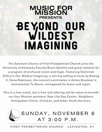 Music for Mission presents: Beyond Our Wildest Imagining