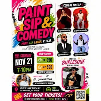 PAINT SIP AND COMEDY