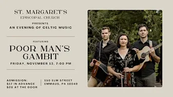 Poor Man's Gambit - Celtic Music Concert at St. Margaret's Episcopal Church