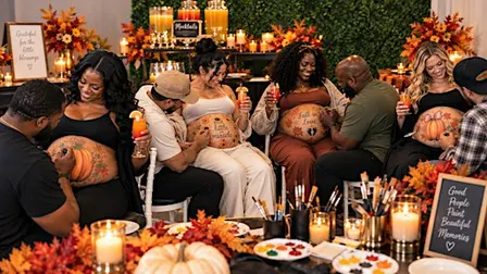 Our little Pumpkin Paint-A-Mama Party 2026