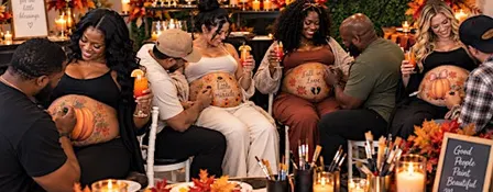 Our little Pumpkin Paint-A-Mama Party 2026