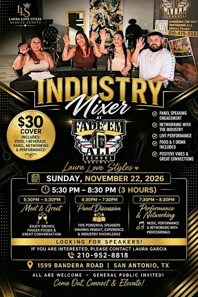 Industry Mixer at Fade'Em All Barber School