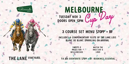 Peninsula Hotel  Melbourne Cup Day Lunch - Tuesday Nov 3