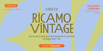 Corso di ricamo vintage con Rapazebu