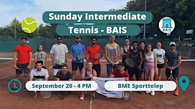 Sunday 4 PM Intermediate Tennis at BME Sporttelep  - BAIS