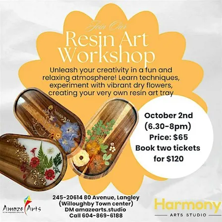 Resin Art workshop - Pressed flower tray - Surrey