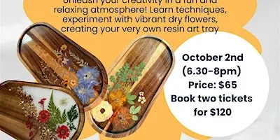 Resin Art workshop - Pressed flower tray - Surrey