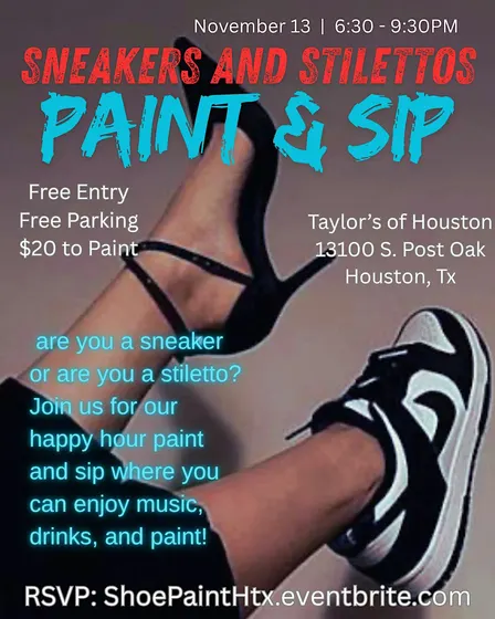 Sneaker and Stilettos Happy Hour Paint & Sip Night at Taylor's of Houston