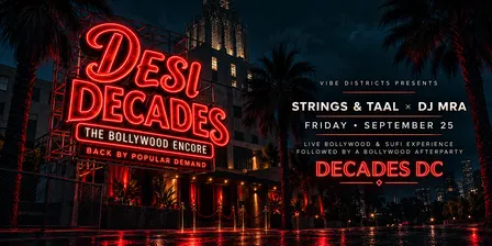 DESI THROUGH THE DECADES: Bollywood Live Band & DJ Party at Decades DC