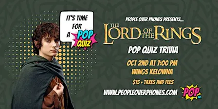 Kelowna- Lord of the Rings Trivia @ Wings Kelowna, October 2 2026 - 7:00 PM