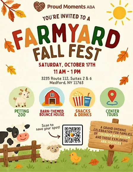 FREE Autism-Friendly Farmyard Fall Fest & Grand Opening | Medford, NY