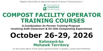 Compost Facility Operator Training  October 26-29, 2026