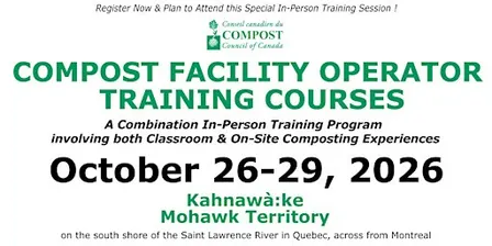 Compost Facility Operator Training  October 26-29, 2026