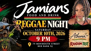 Jamian’s Reggae Night featuring Random Test + Special Guest Athenia MH