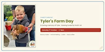 Tyler's Farm Parties Charity Day 2026 - For SUDC UK
