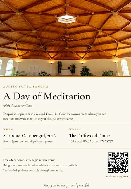 One Day Meditation Retreat at The Driftwood Dome.