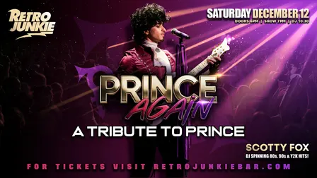 PRINCE AGAIN (Tribute to Prince)... LIVE at Retro Junkie!