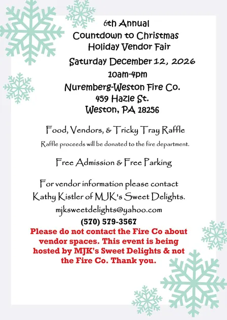 6th Annual Countdown to Christmas Holiday Vendor Fair
