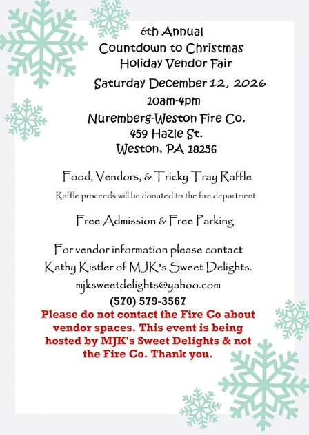 6th Annual Countdown to Christmas Holiday Vendor Fair
