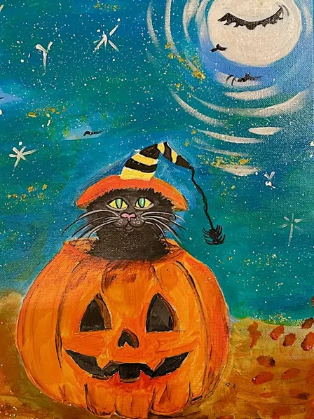 Paint and Sip MIDNIGHT MEOW at Beach Cat Brewing South Paw