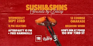 Sushi and Spins : An Omakase Pop-Up by Yubi Box Sushi x The Bakery