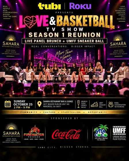 Tubi Love and Basketball TV Reunion Live Panel Brunch & UMFF Sneakers ball